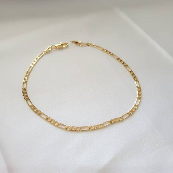 Gold Filled Figaro Chain Anklet Gold Chain Anklet Dainty Gold Anklet - Picture 7 of 9
